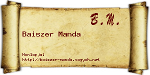Baiszer Manda névjegykártya